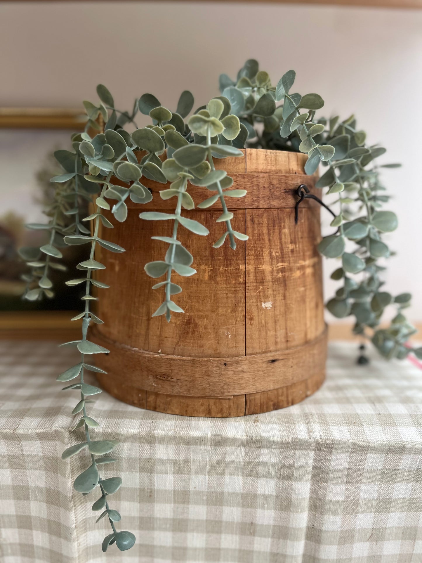 Vintage Firkin Sugar Bucket with Handle