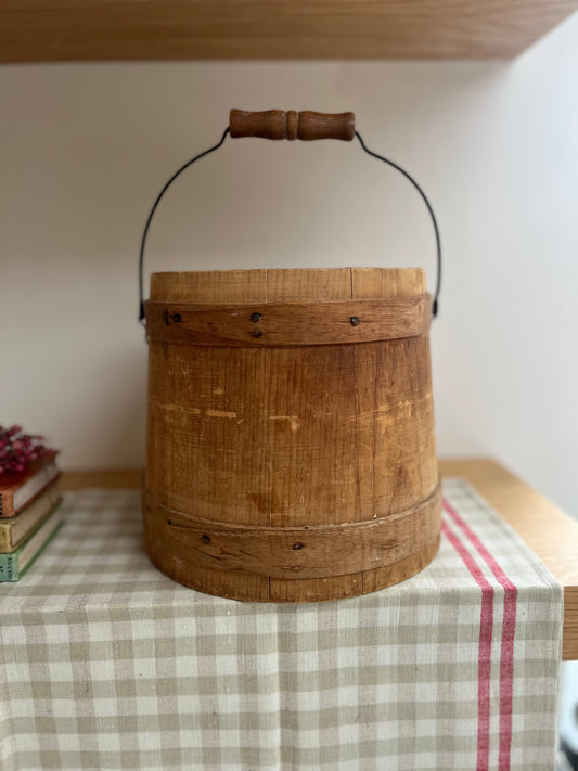Vintage Firkin Sugar Bucket with Handle
