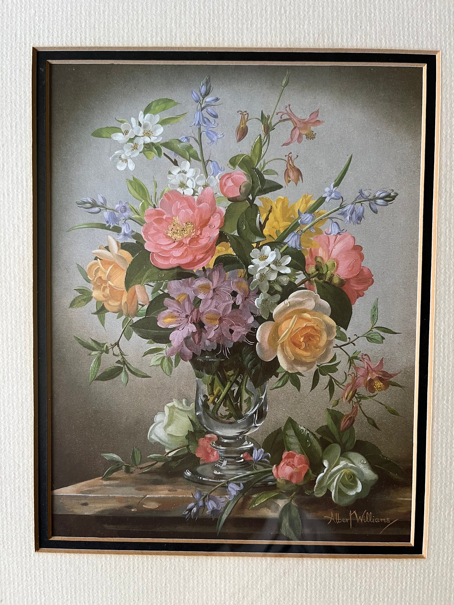 Framed Albert Williams Print – Still Life of Spring Flowers