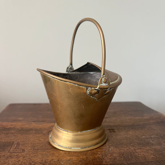Victorian Miniature Brass Coal Scuttle / Bucket