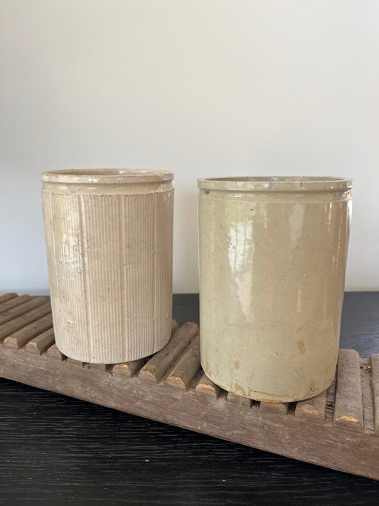 Victorian Stoneware Jam Jars Large