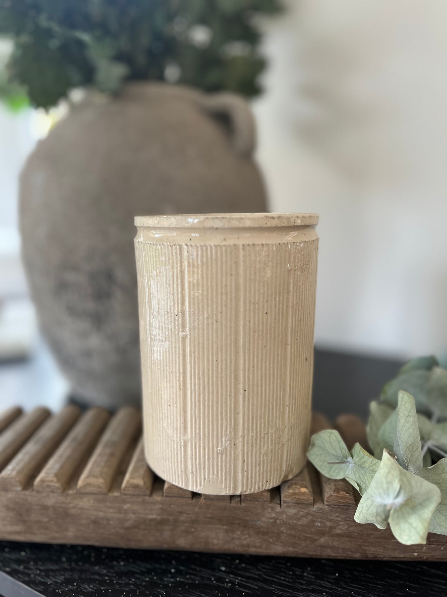 Victorian Stoneware Jam Jars Large