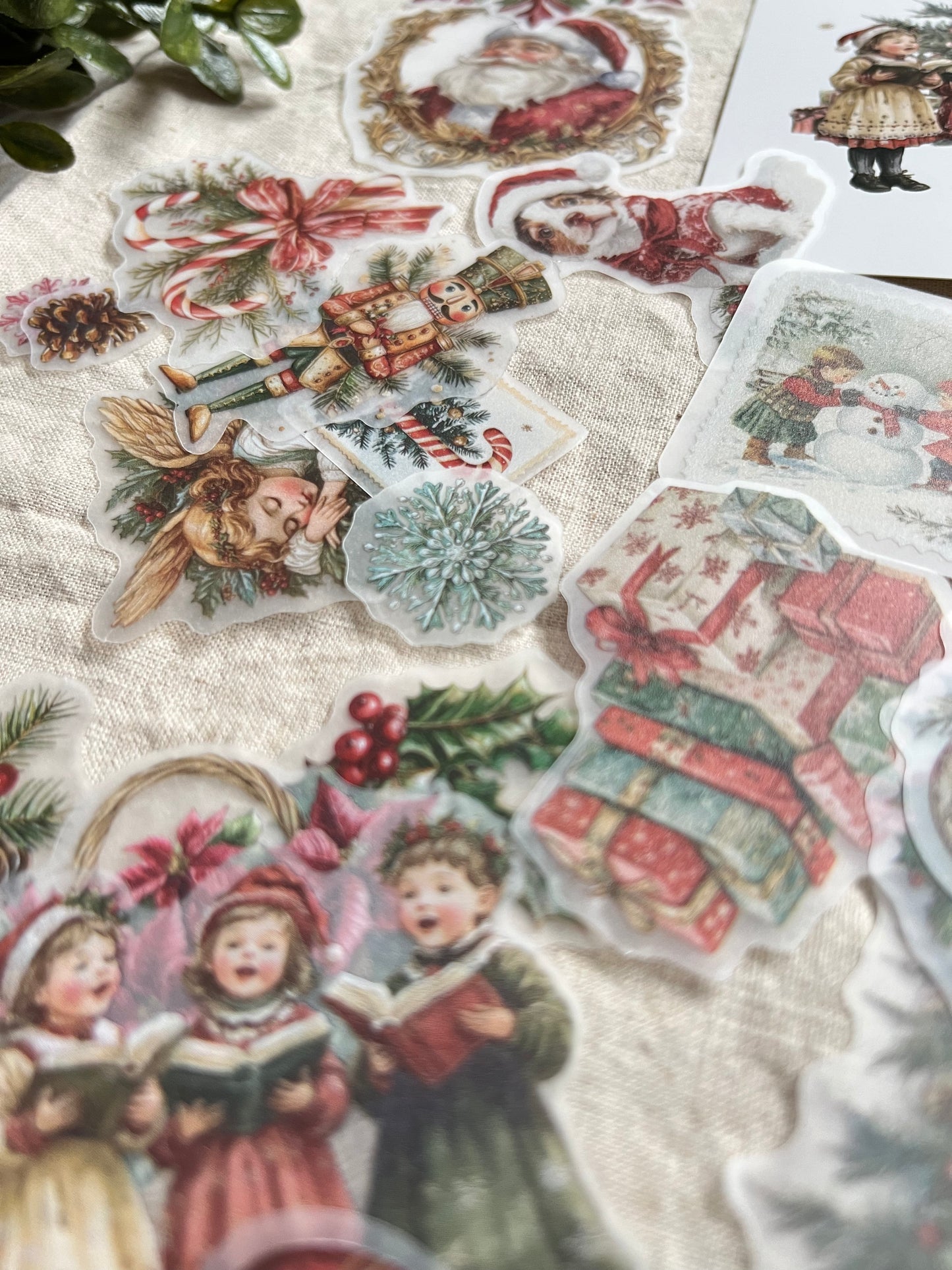 Vintage Christmas Stickers – Red Green Collection