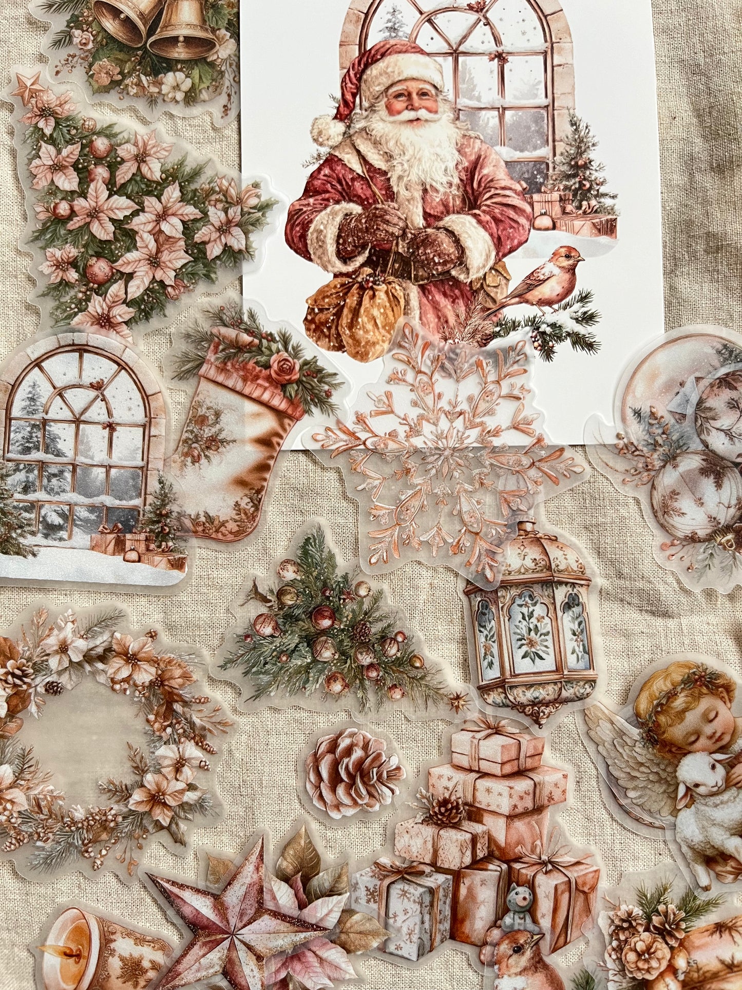 Vintage Christmas Stickers – Blush Gold Collection