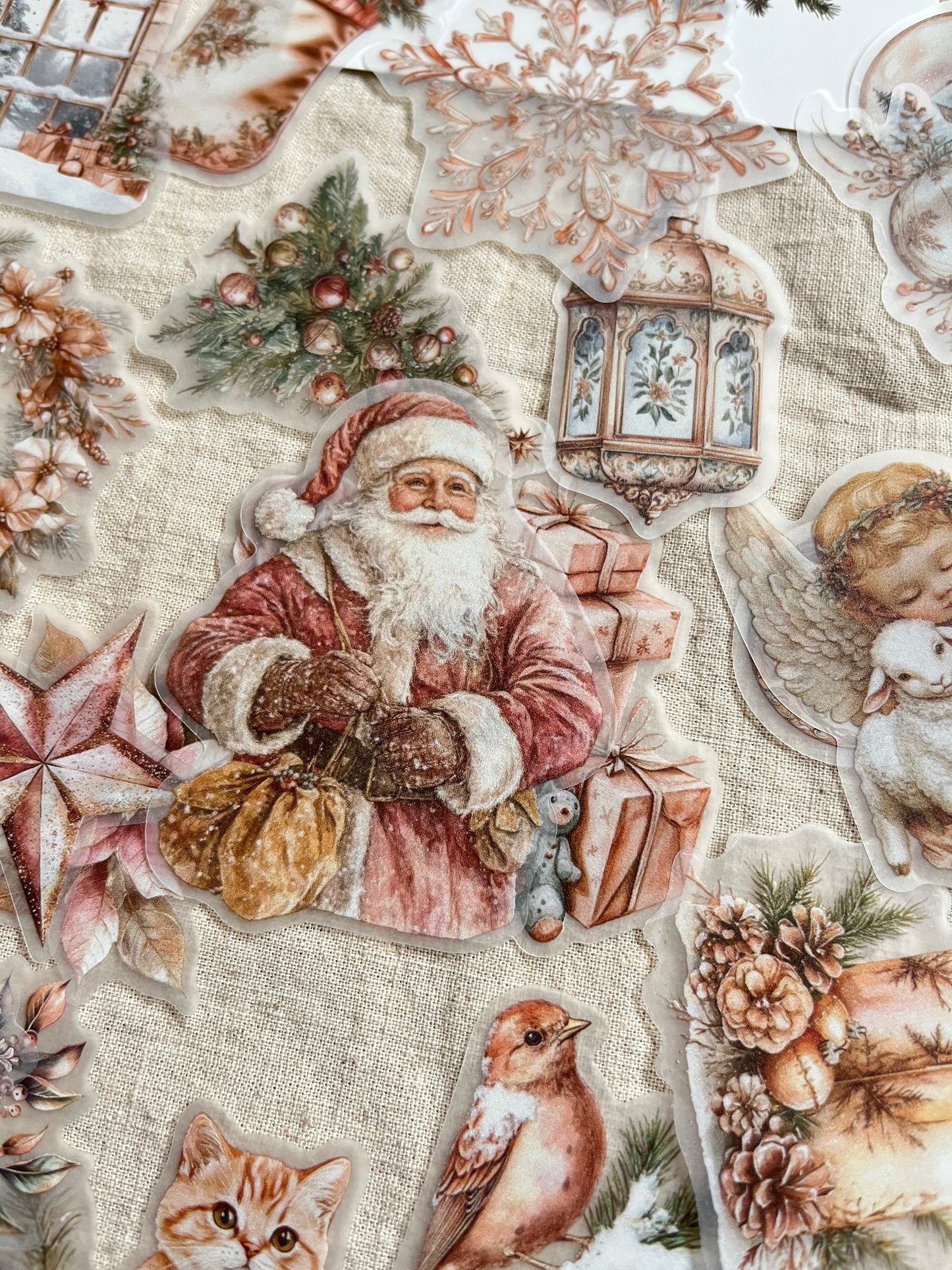 Vintage Christmas Stickers – Blush Gold Collection