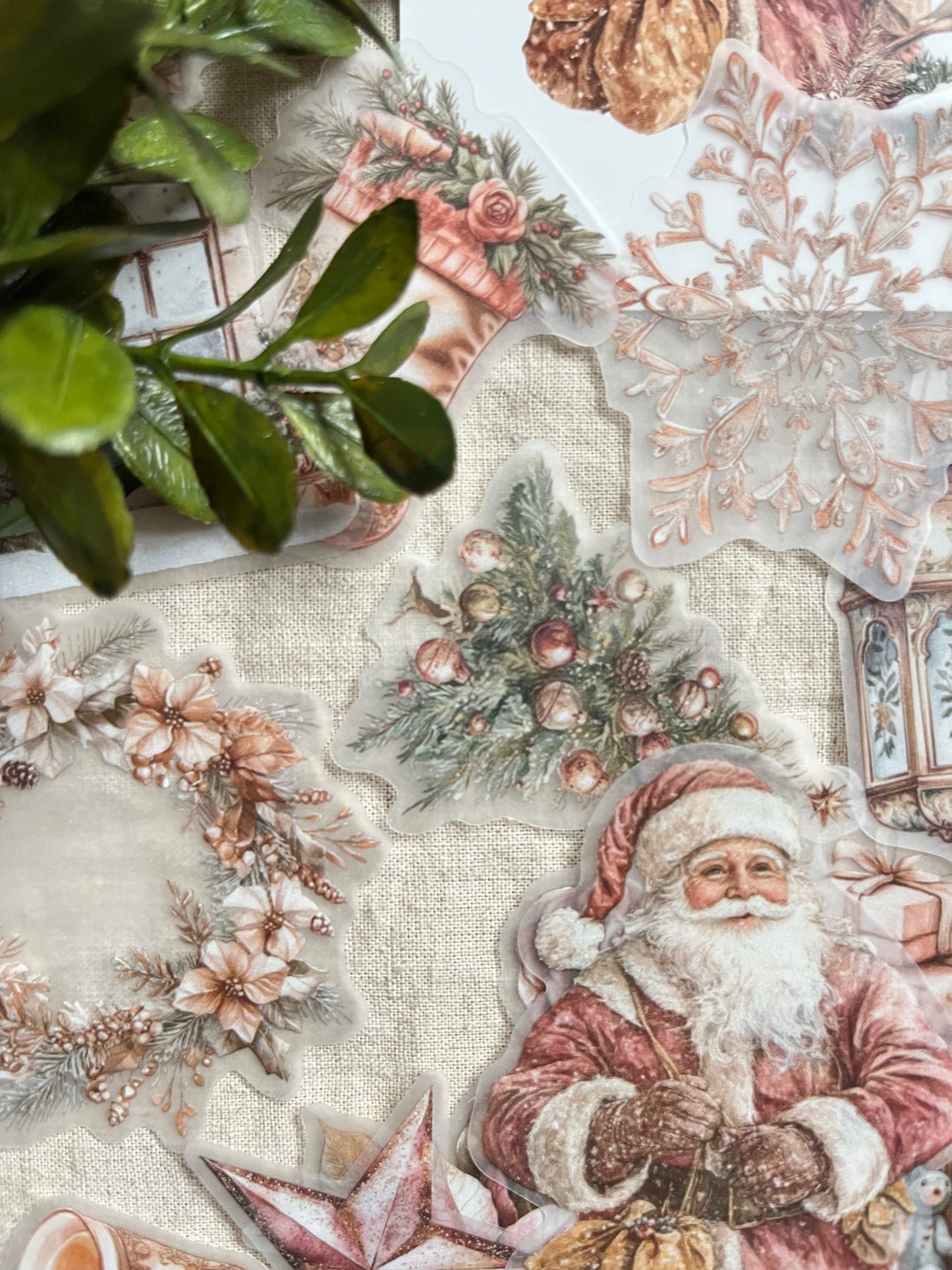 Vintage Christmas Stickers – Blush Gold Collection