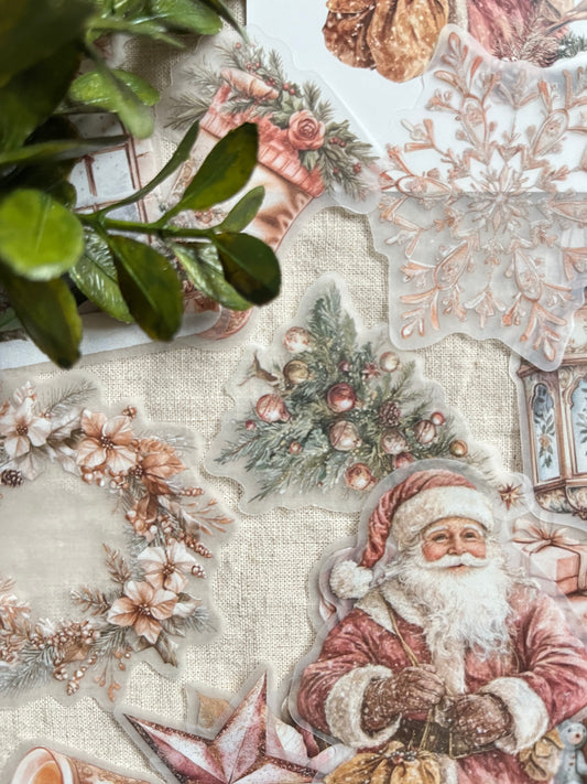 Vintage Christmas Stickers – Blush Gold Collection