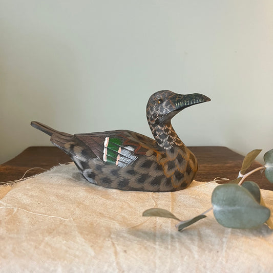 Wooden Decoy Duck 16 cm