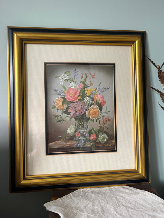 Framed Albert Williams Print – Still Life of Spring Flowers