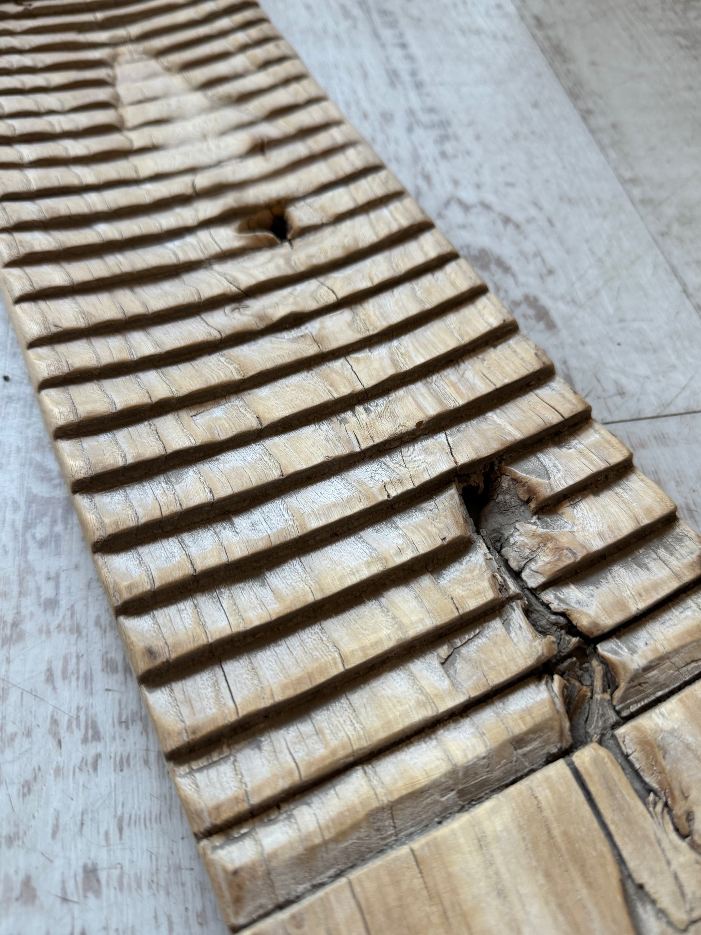 Vintage Wooden Washboard – light