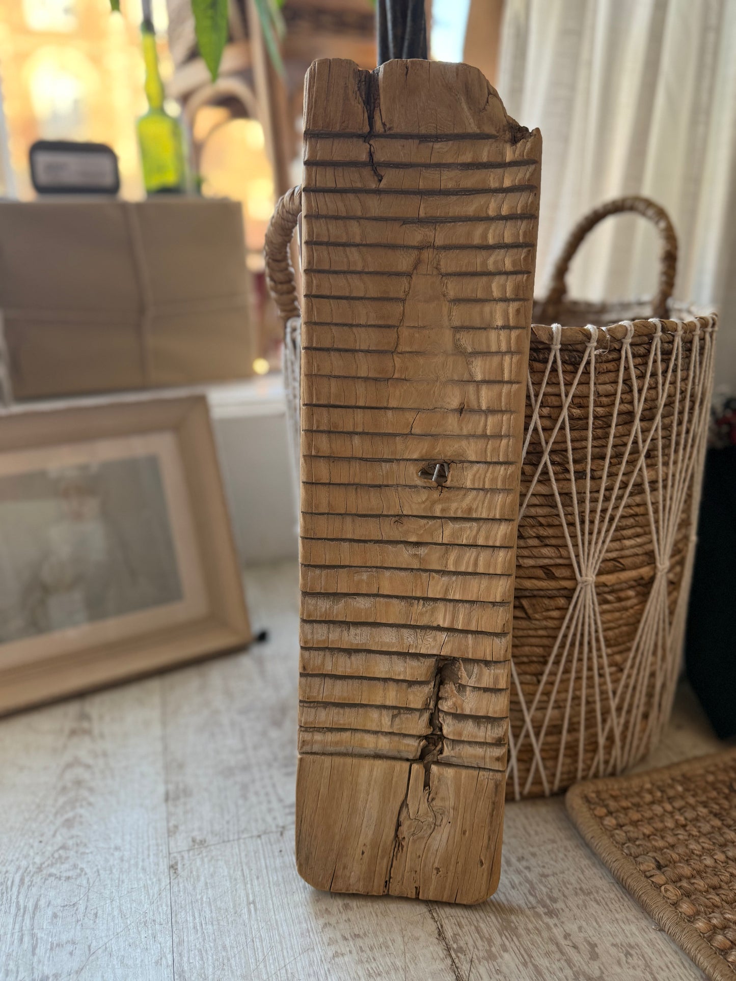 Vintage Wooden Washboard – light
