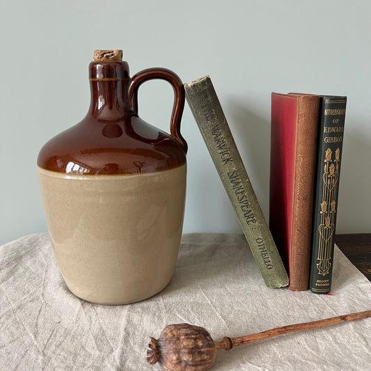 Vintage Stoneware Whiskey Jug with Cork - Pearson's of Chesterfield