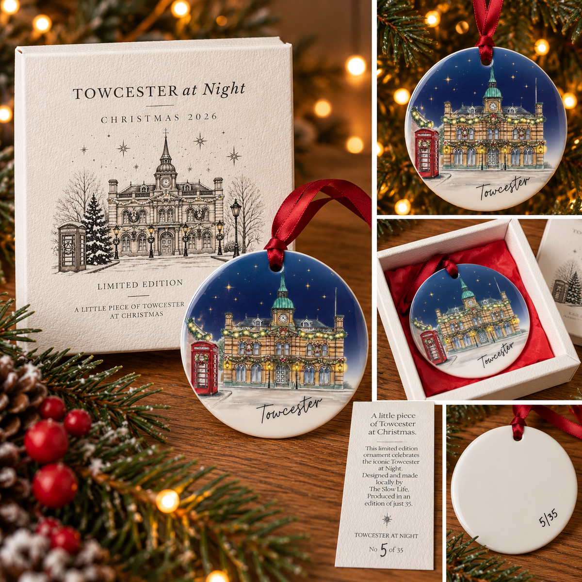 Towcester at Night – Limited Edition Christmas Ornament 2026