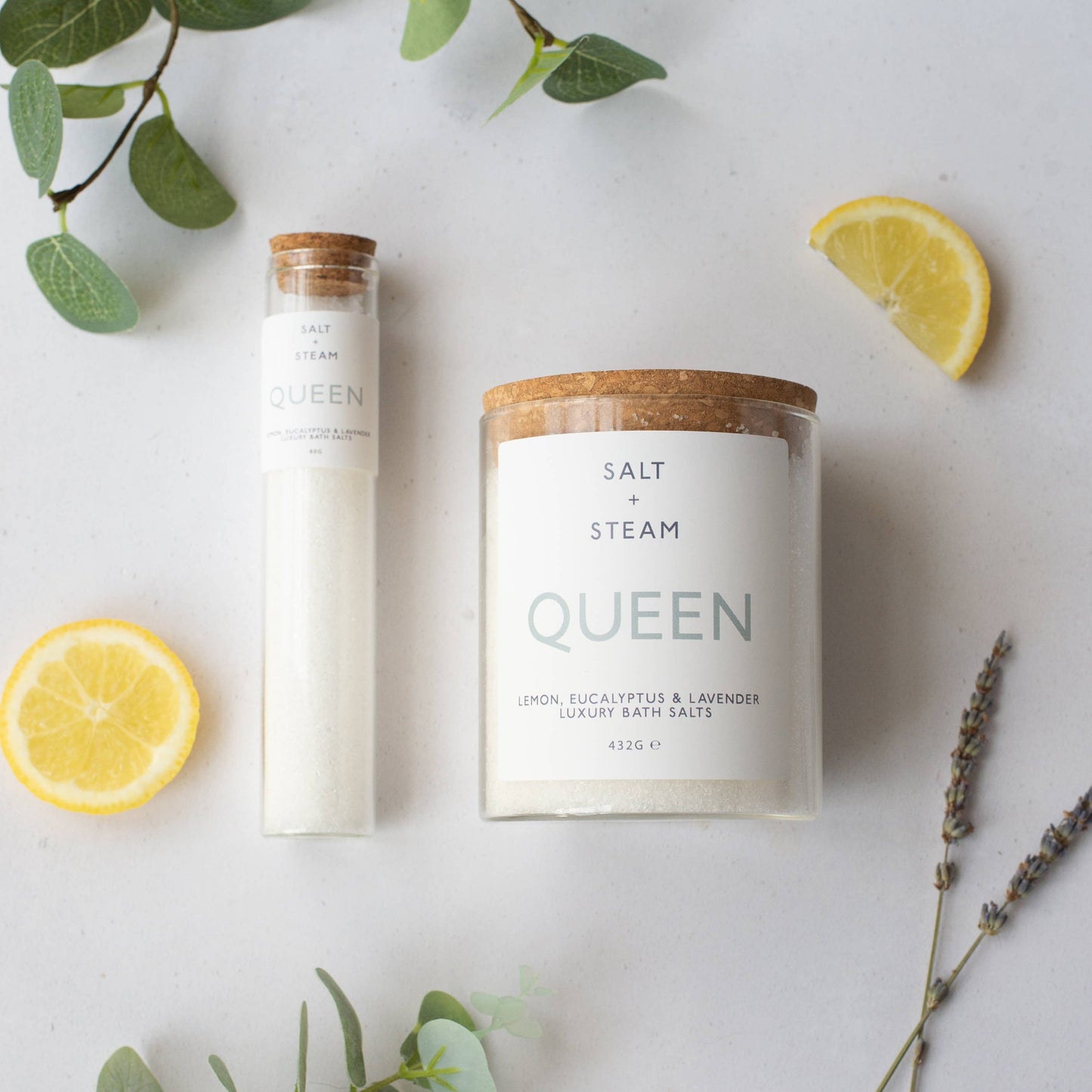 Queen - Lemon, Eucalyptus & Lavender Bath Salts 80g & 432g