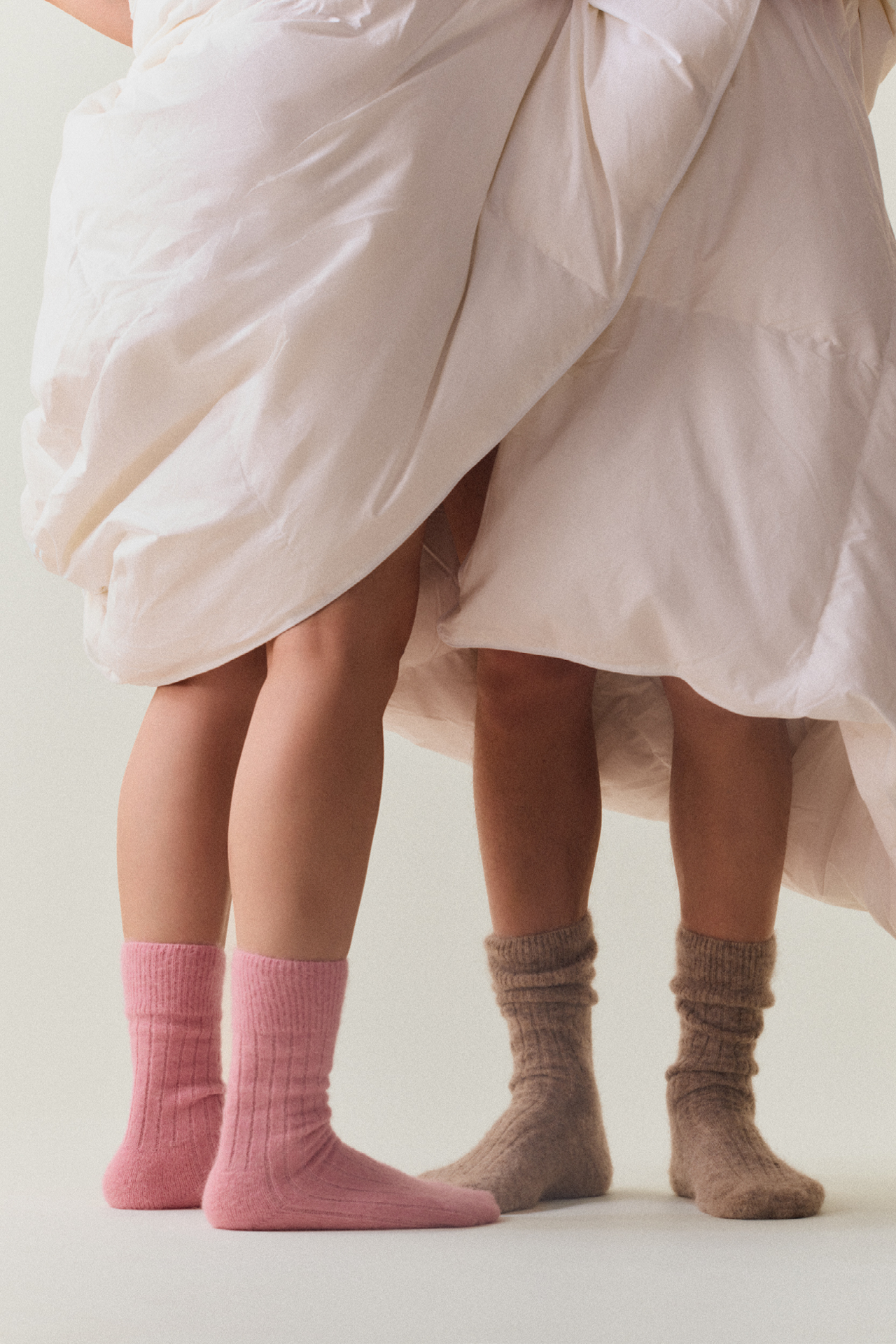 Hare Grey Ultra Soft Alpaca Ribbed Bed Socks