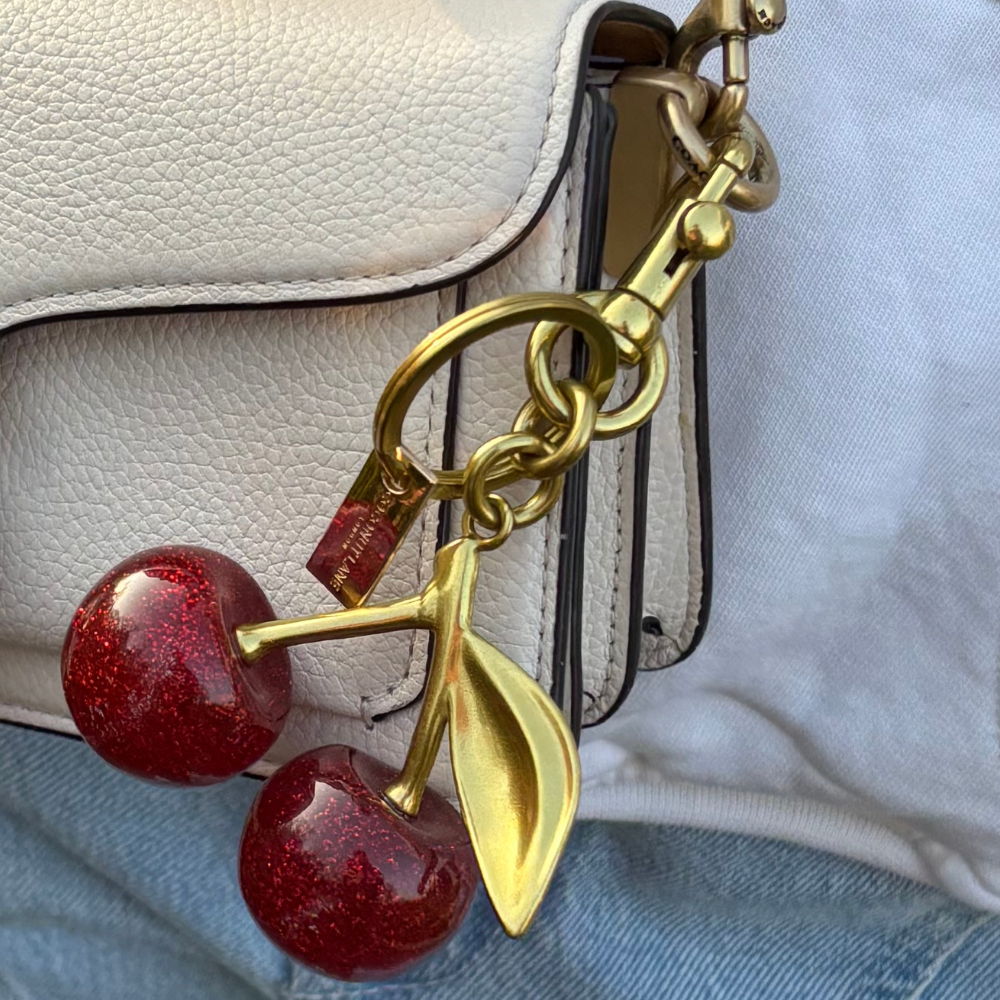 Cherry Bag Charm - Gold