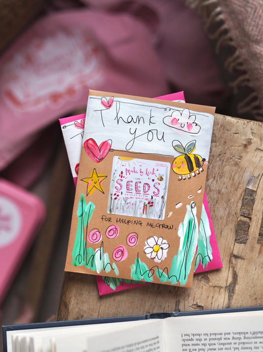 ‘Thank You For Helping Me Grow’ Hand Painted Seed Packet