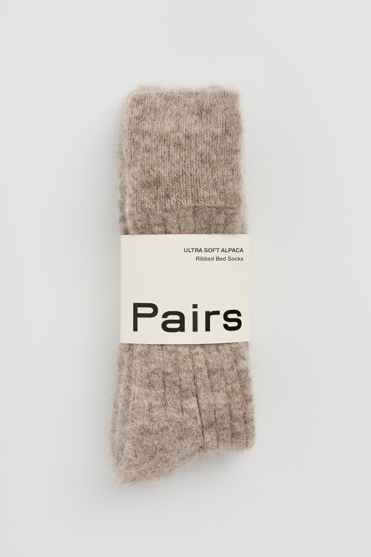 Hare Grey Ultra Soft Alpaca Ribbed Bed Socks