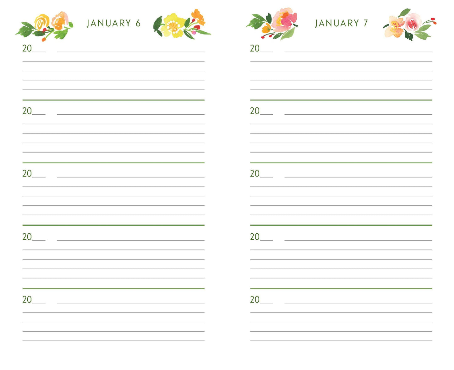 Floral One Line a Day: A Five-Year Memory Book (Diary or Journal)