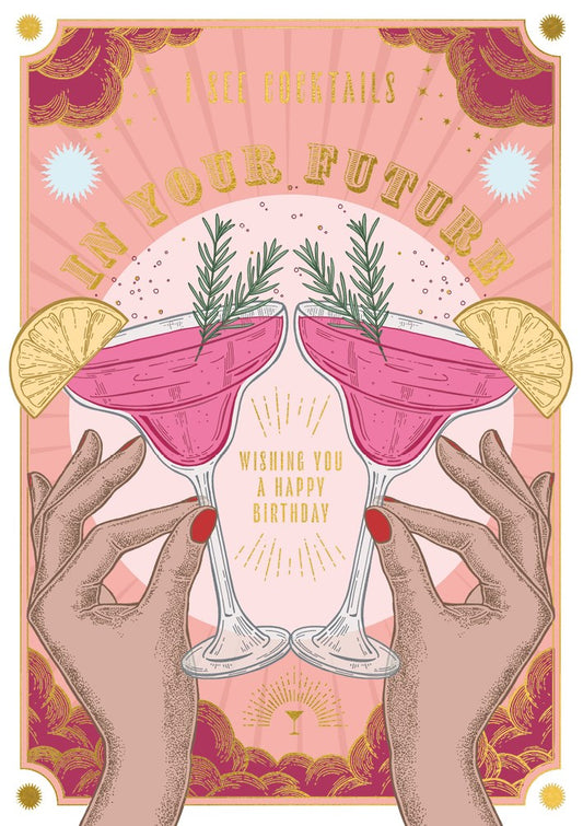 Cocktails in Your Future – A Birthday Card with Sparkle & Spirit