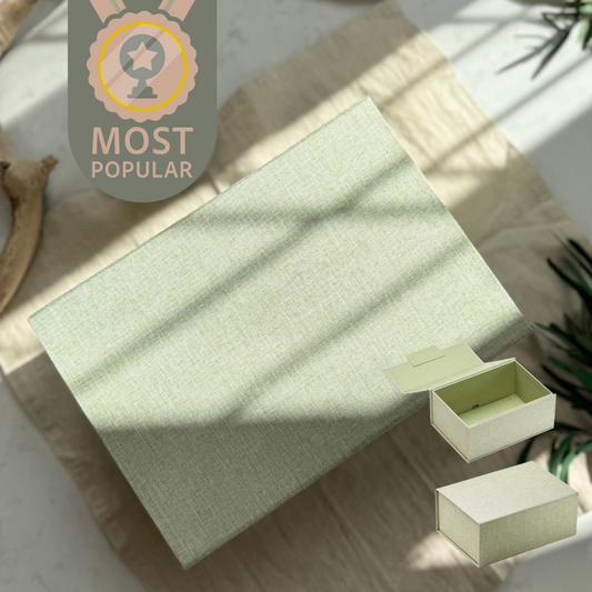 Medium Gift Box – Sage Green Linen